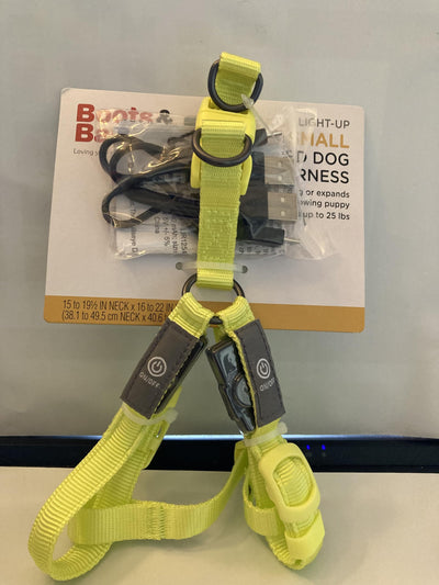 boots and barkley led Dog Harness Small Yellow