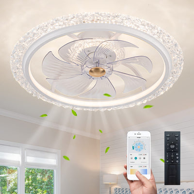 EKIZNSN 24'' Low Profile Modern Small Ceiling Fans with LED Lights and Remote Control for Bedroom, Matte Wihte