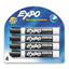 EXPO Low Odor Dry Erase Markers, Chisel Tip, Black, 4 Count