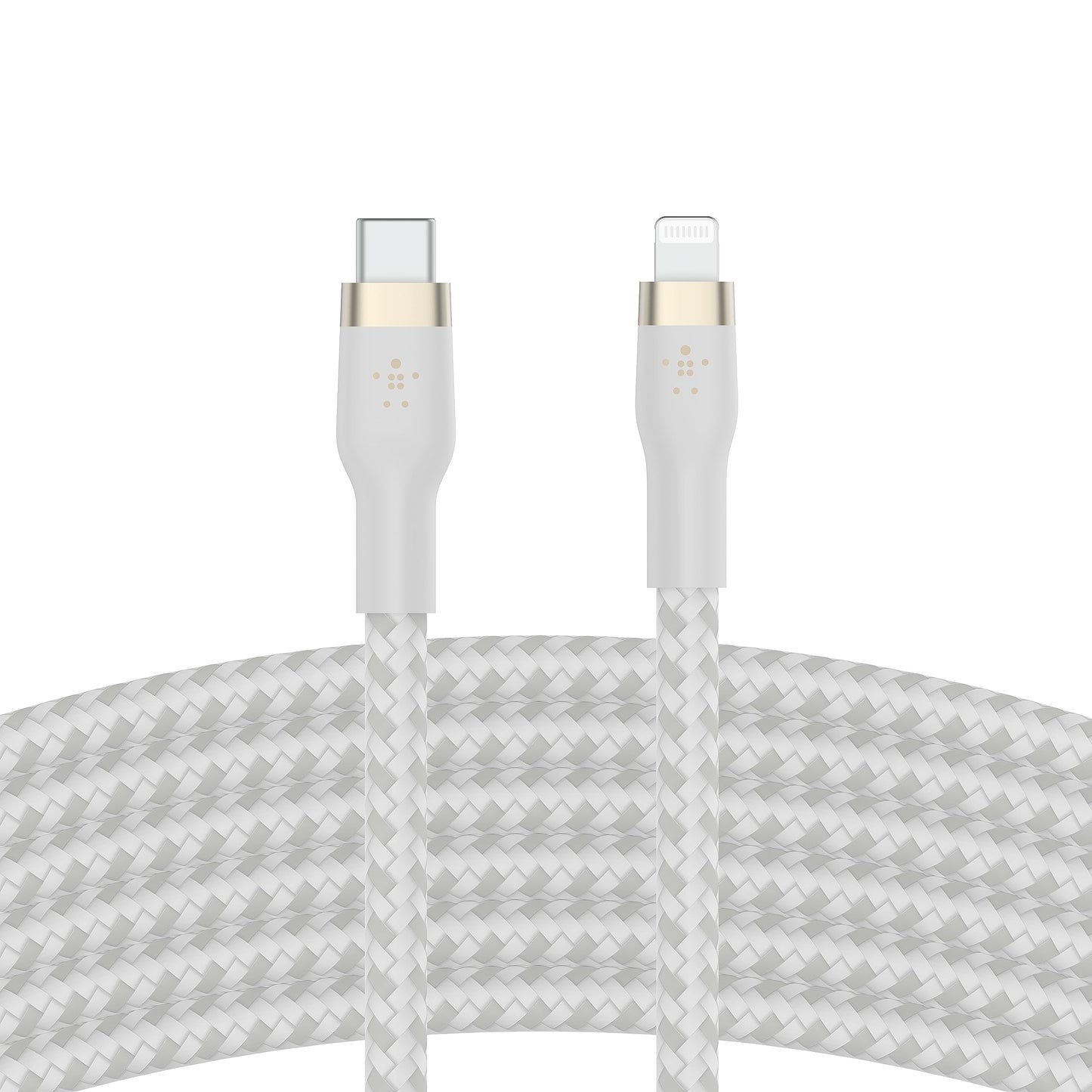 Belkin BoostCharge Pro Flex USB-C Lightning Connector 10\' Cable + Strap - Chardonnay