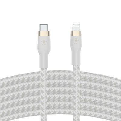 Belkin BoostCharge Pro Flex USB-C Lightning Connector 10\' Cable + Strap - Chardonnay