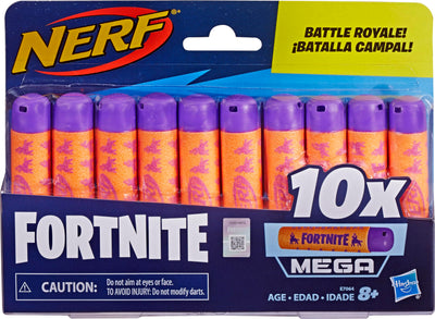 NERF Fortnite Official 10 Dart Mega Refill Pack Fortnite Mega Dart Blasters - Compatible Mega Toy Blasters - for Youth, Teens, Adults