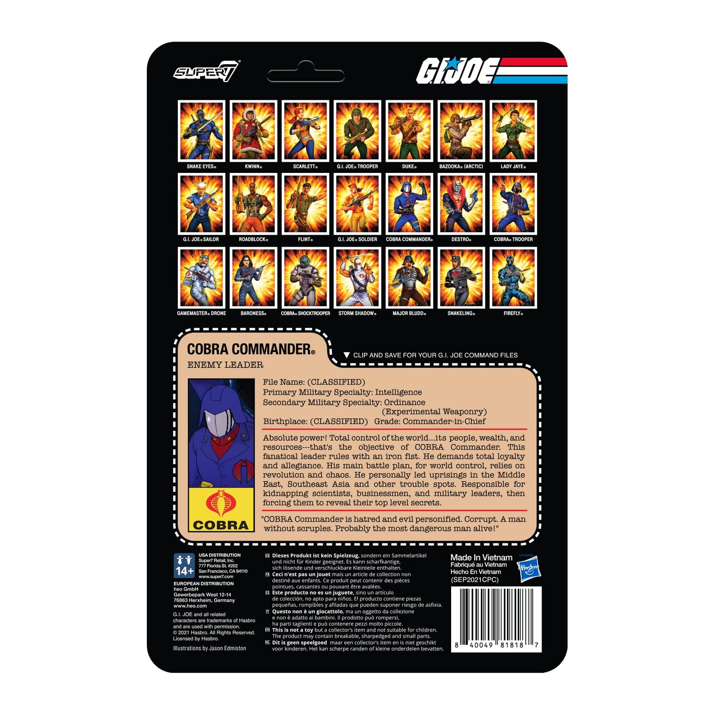 G.I. Joe Reaction Figures Wave 3 - Cobra Commander (Toy Colors)