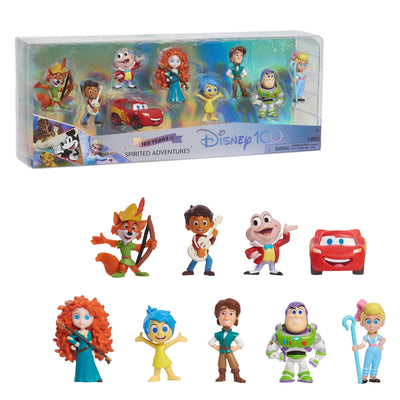 Disney100 Years of Spirited Adventures, Limited Edition 9-piece Figure Set, Officially Licensed Kids Toys for Ages 3 Up by Just Play