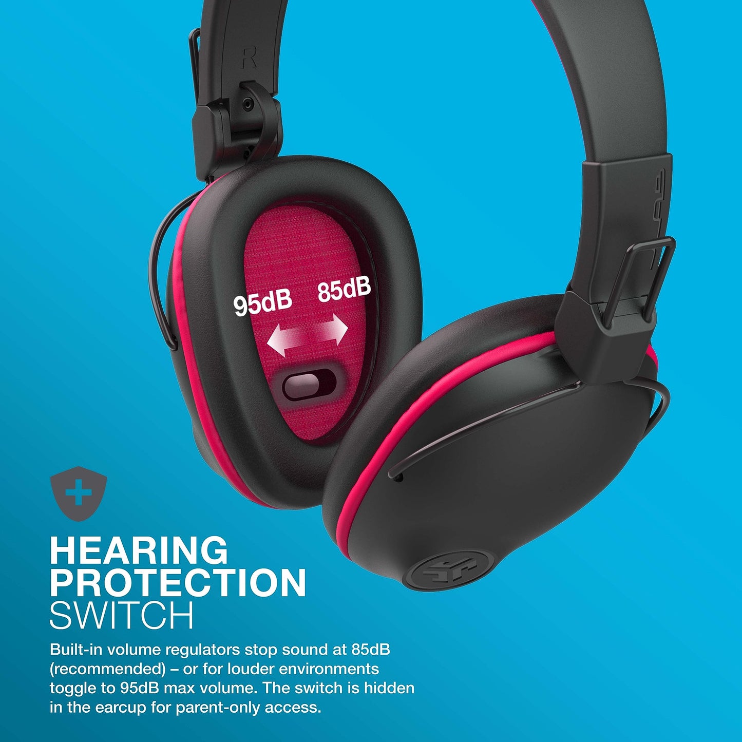 JLab JBuddies Pro Over-Ear Bluetooth Wireless Kids\' Headphones - Black/Pink