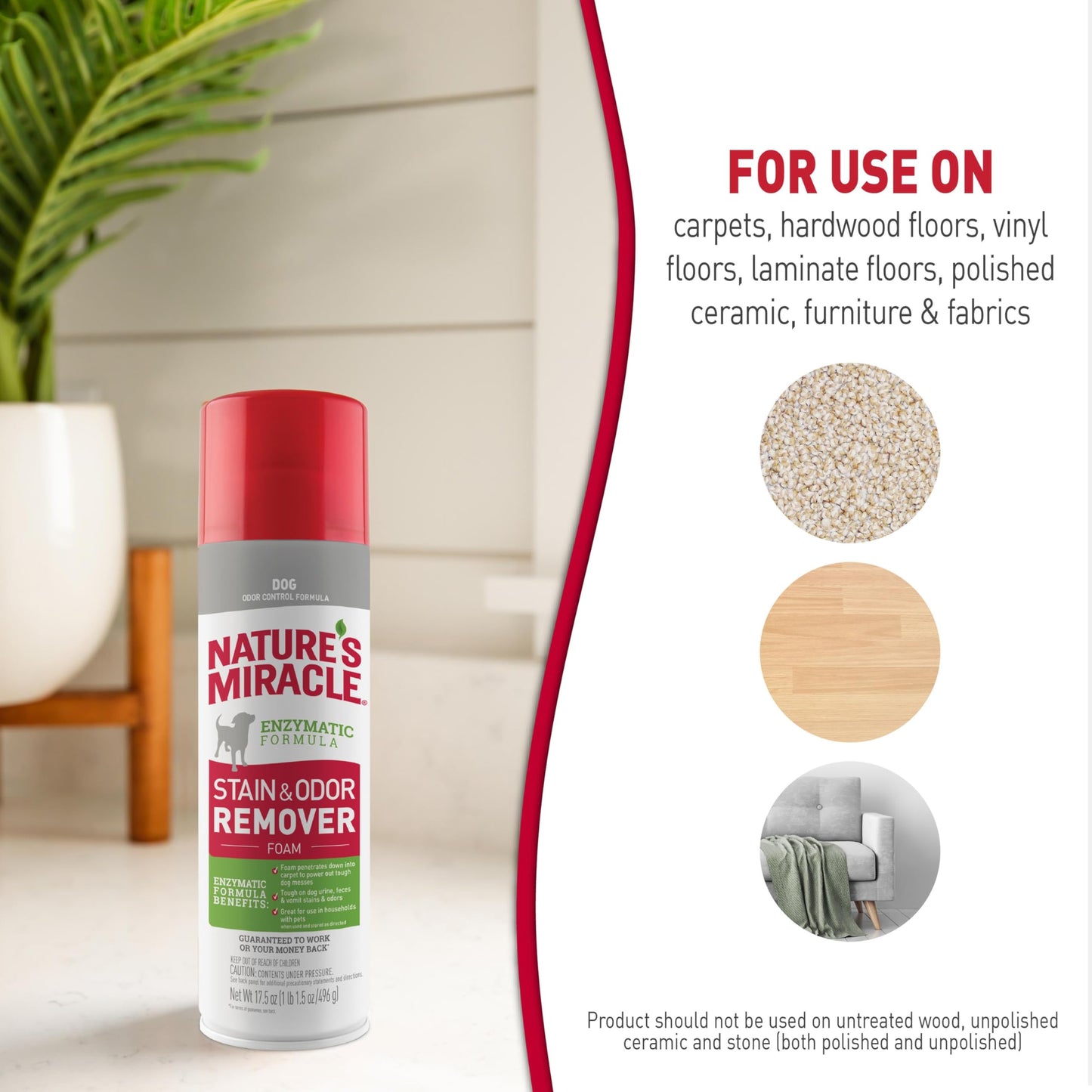 Nature's Miracle Stain & Odor Remover Foaming Aerosol For Dogs, 17.5 Oz (P-68340)