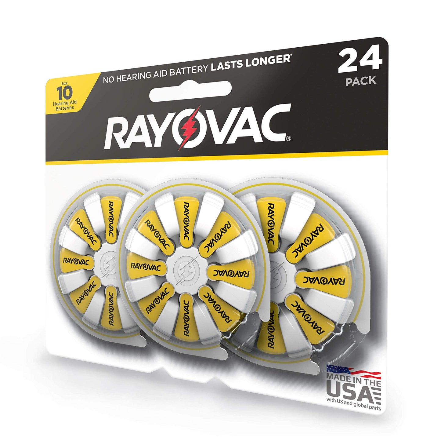 Rayovac Size 10 Hearing Aid Batteries (24 Pack), Size 10 Batteries