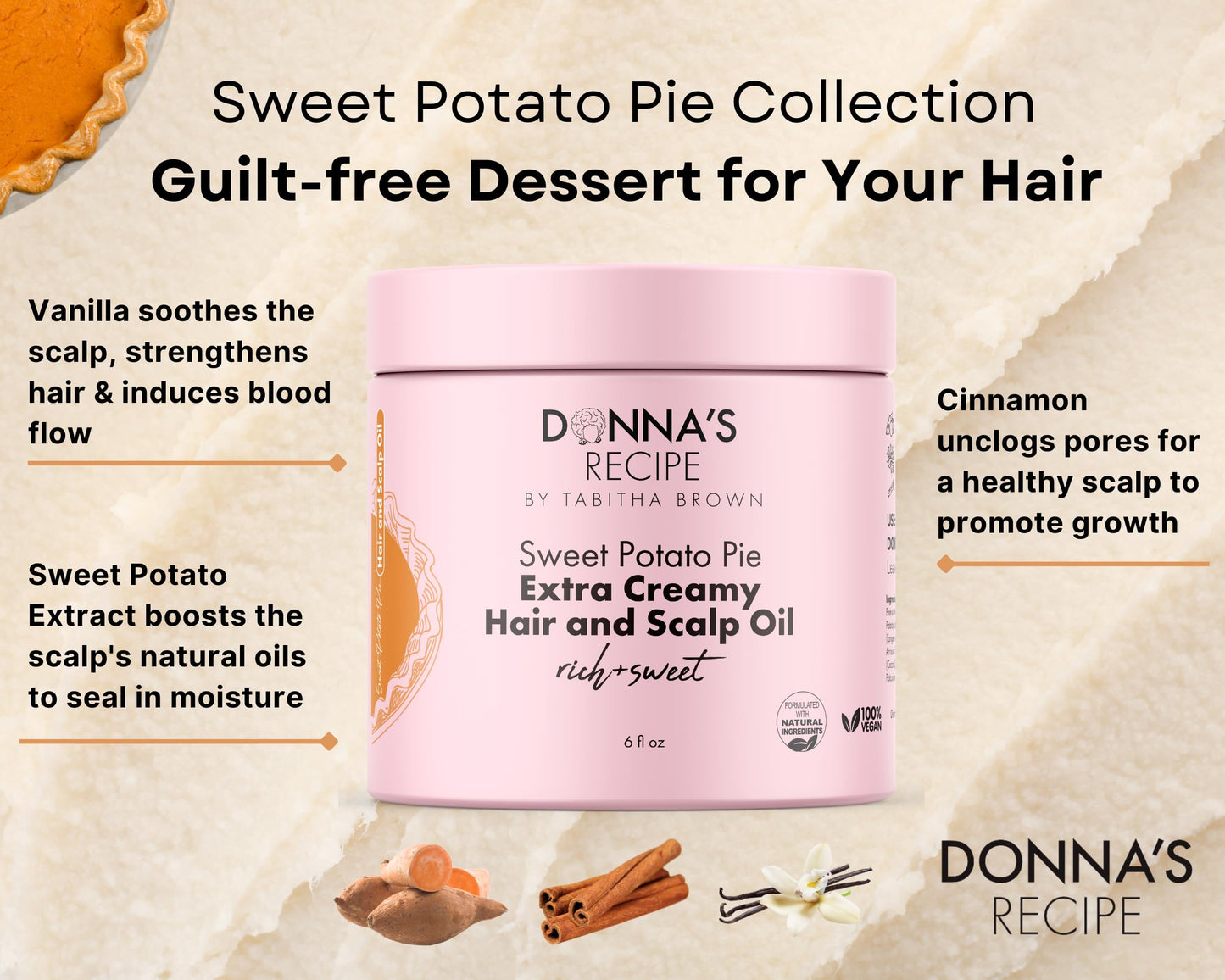 Donna\'s Recipe Sweet Potato Pie Hair &amp; Scalp Oil - 6 fl oz