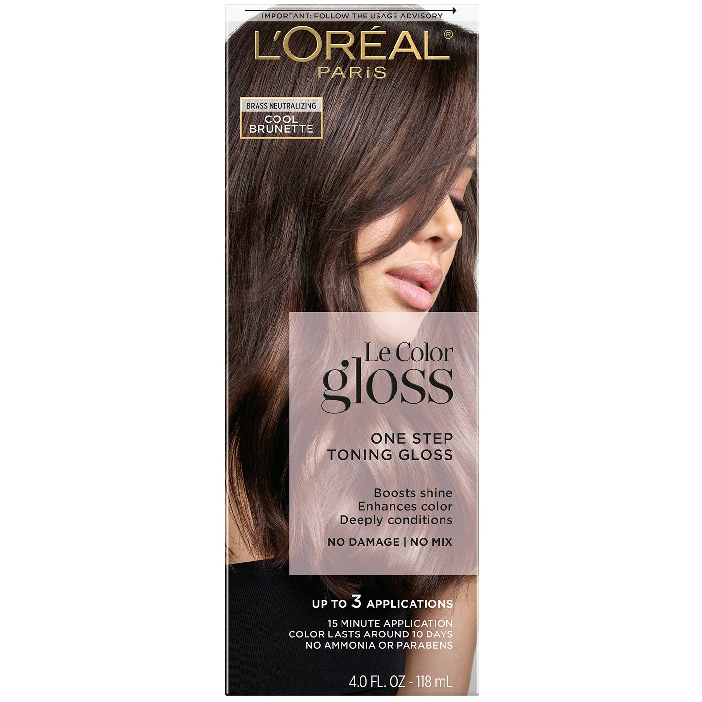 L\'Oreal Paris Le Color Gloss One Step-In Shower Hair Toning Gloss - Cool Brunette - 4 fl oz