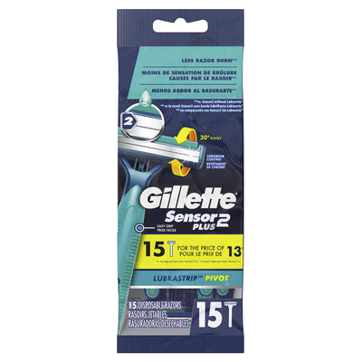 Gillette Sensor2 Plus Pivoting Head Men\'s Disposable Razors - 15ct