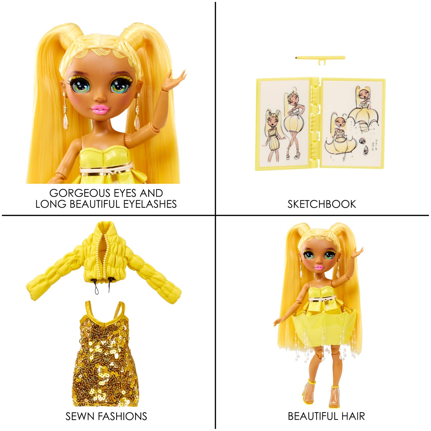 Rainbow High Fantastic Fashion Sunny Madison 11\" Fashion Doll w/ Playset