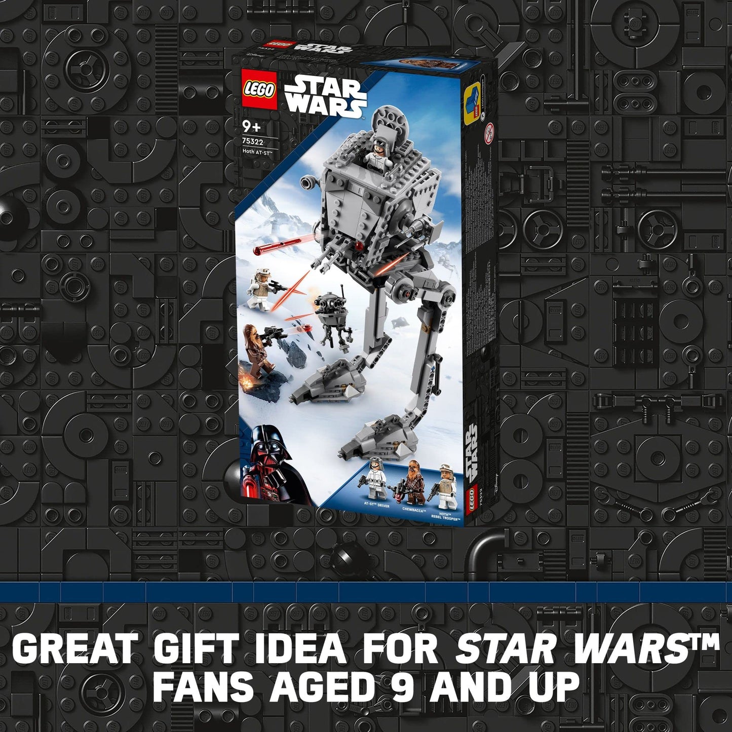 LEGO Star Wars Hoth at-ST Walker 75322 Building Toy for Kids with Chewbacca Minifigure and Droid Figure, The Empire Strikes Back Model