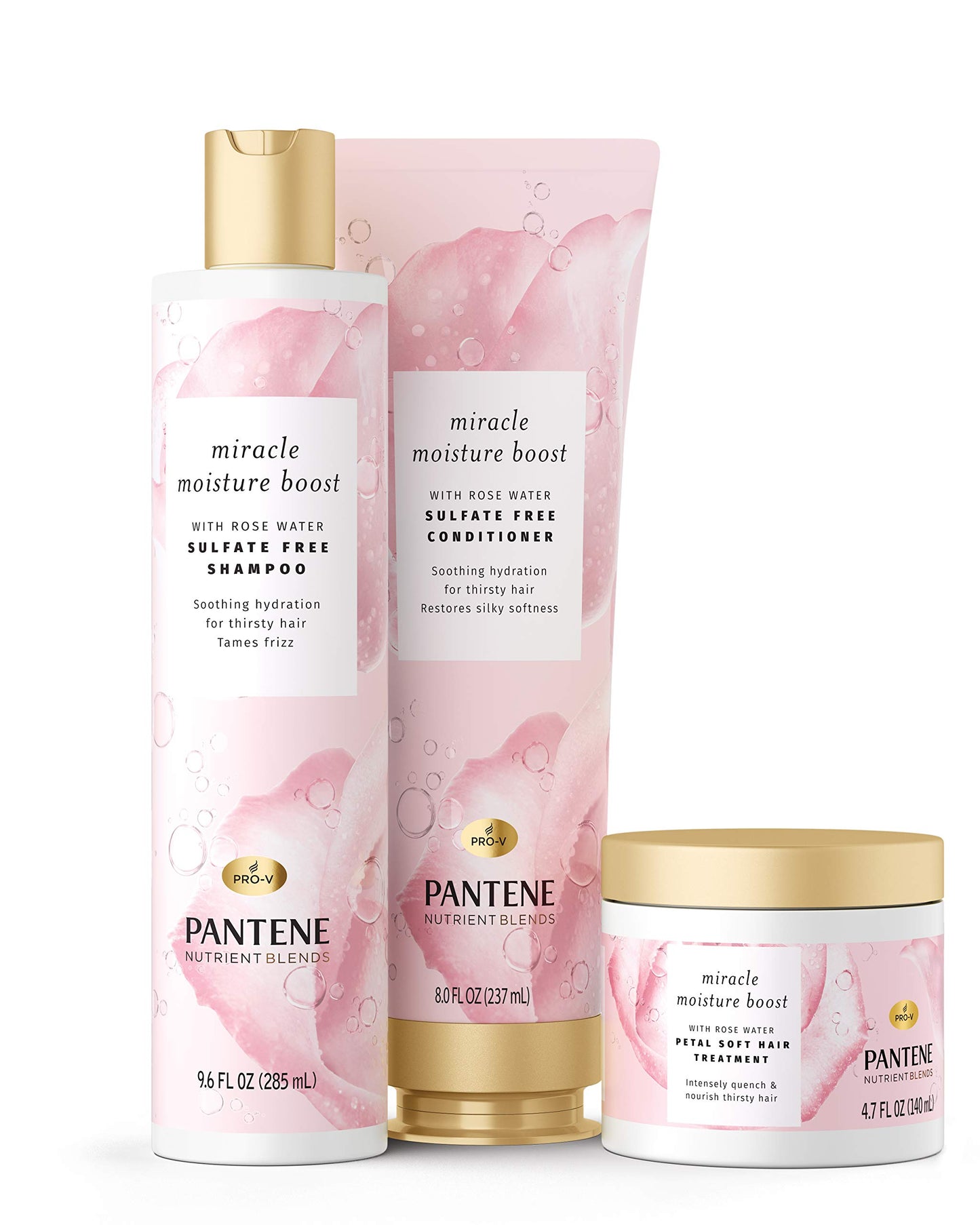 Pantene Nutrient Blends Miracle Moisture Boost Rose Water Petal Soft Hair Treatment, 4.7 fl oz