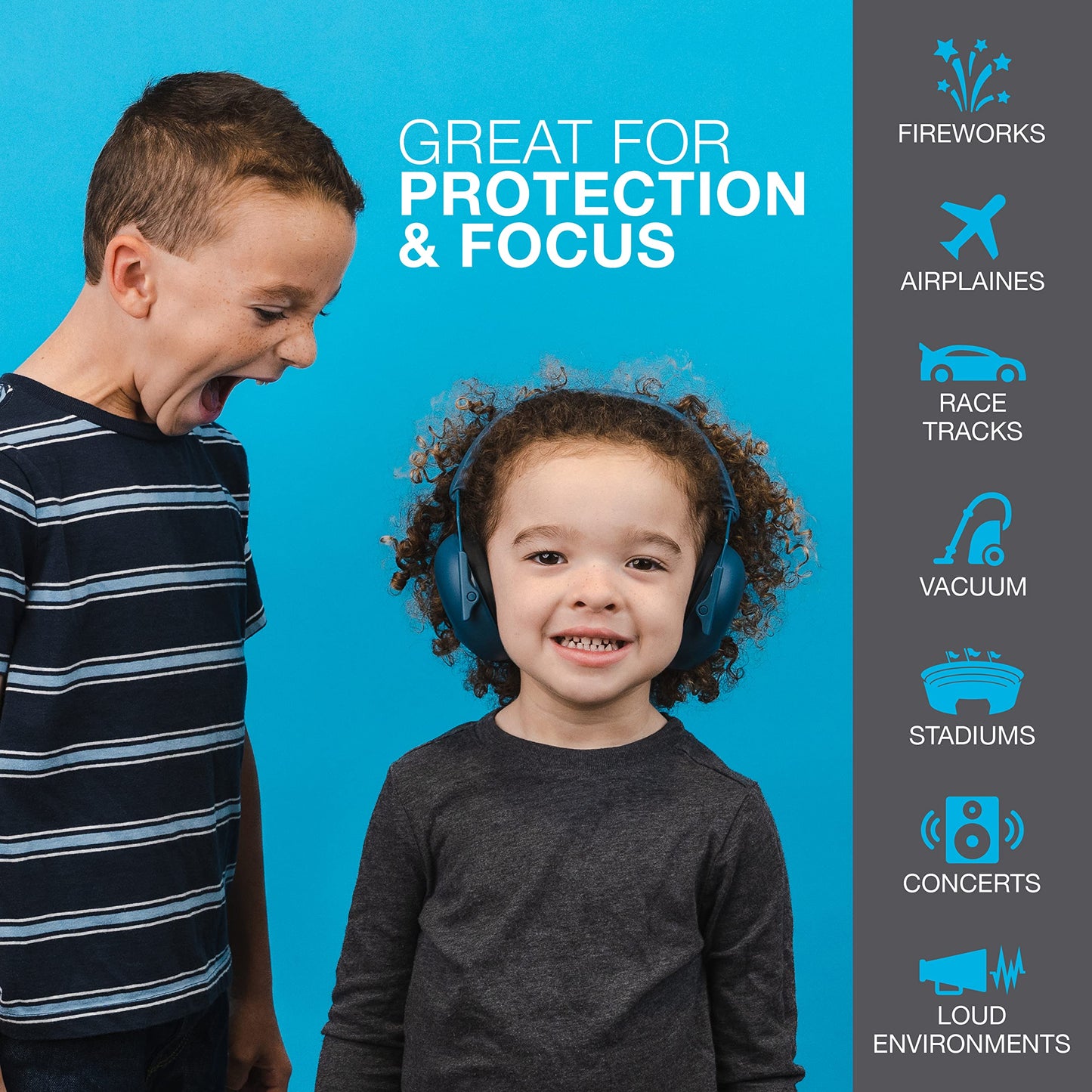 JLab JBuddies Protect Kids Ear Protection Ear Covers - Navy