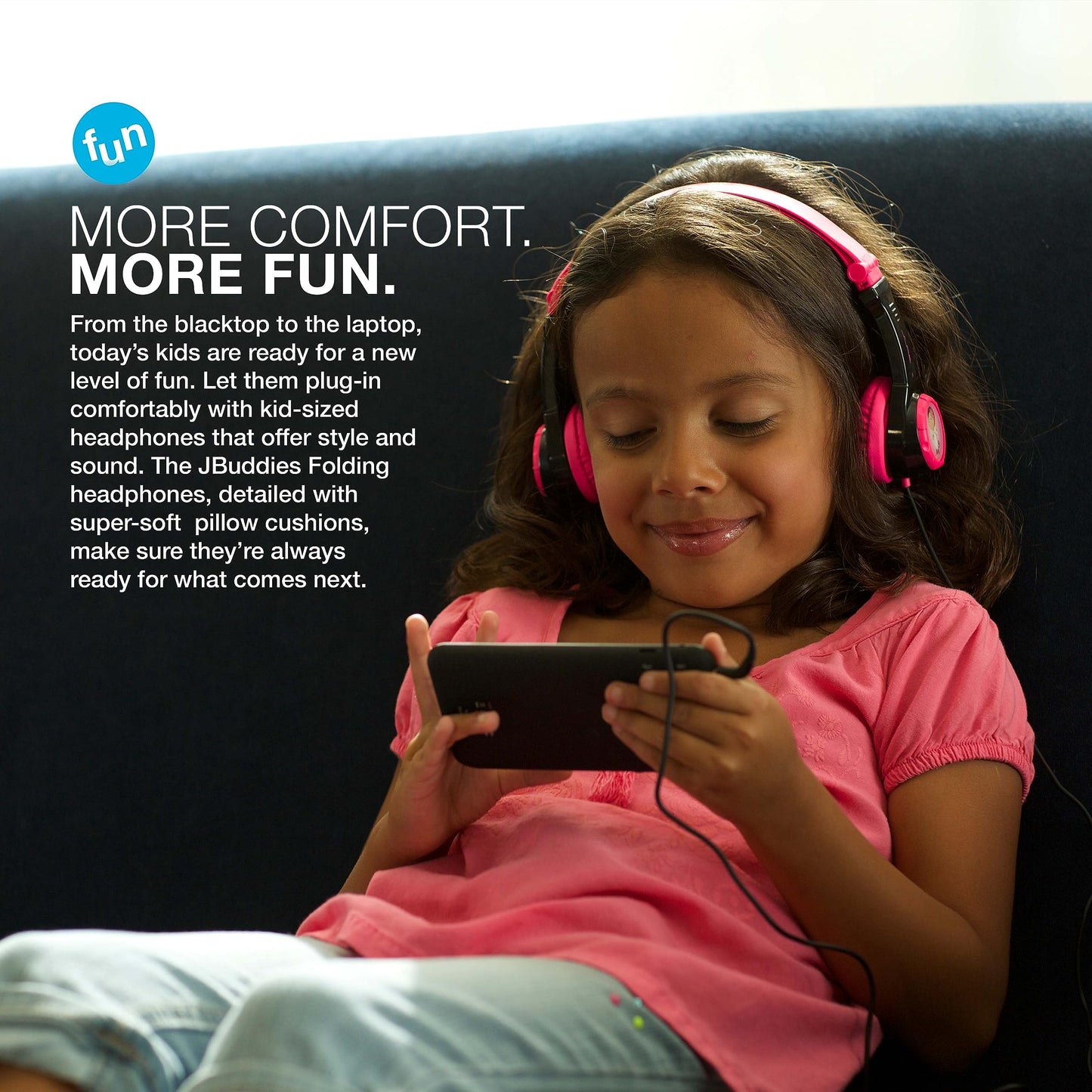 JLab JBuddies Wired Folding Kids Headphones - Pink (JK2-PNKRTL)