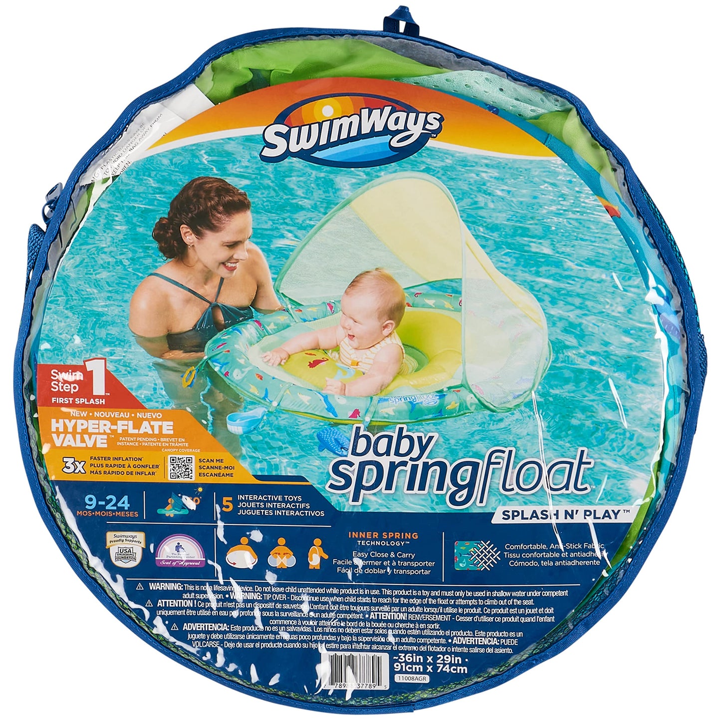 Swimways Sun Canopy Inflatable Infant Spring Float - Splash N Play