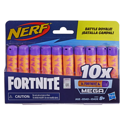 NERF Fortnite Official 10 Dart Mega Refill Pack Fortnite Mega Dart Blasters - Compatible Mega Toy Blasters - for Youth, Teens, Adults