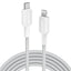 Anker 10\' Braided Lightning to USB-C Fast Charging Cable - White