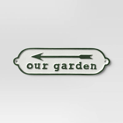 Our Garden Aluminum Wall Sign Green/White - Smith &amp; Hawken™