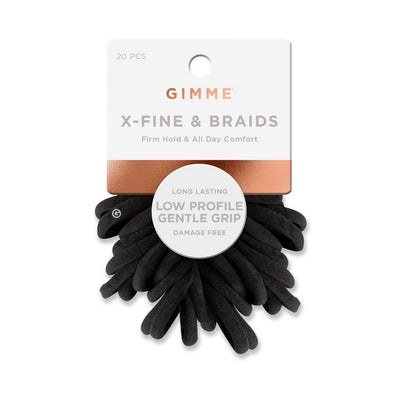 Gimme Beauty Mini Hair Bands - Black - 20ct