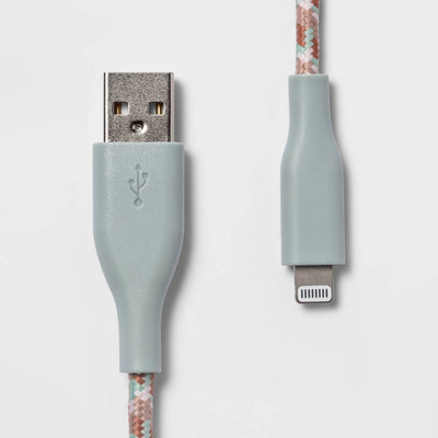 6\' Lightning to USB-A Braided Cable - heyday™ Misty Blue