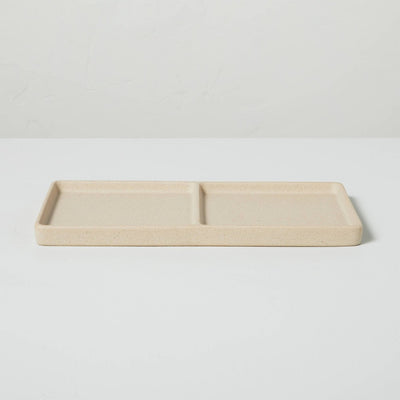 Sandy Textured Ceramic Divided Organizer Tray Natural - Hearth & Hand with Magnolia