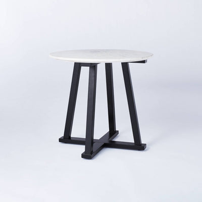 Round Marble Accent Table White/Black - Threshold™ designed with Studio McGee
