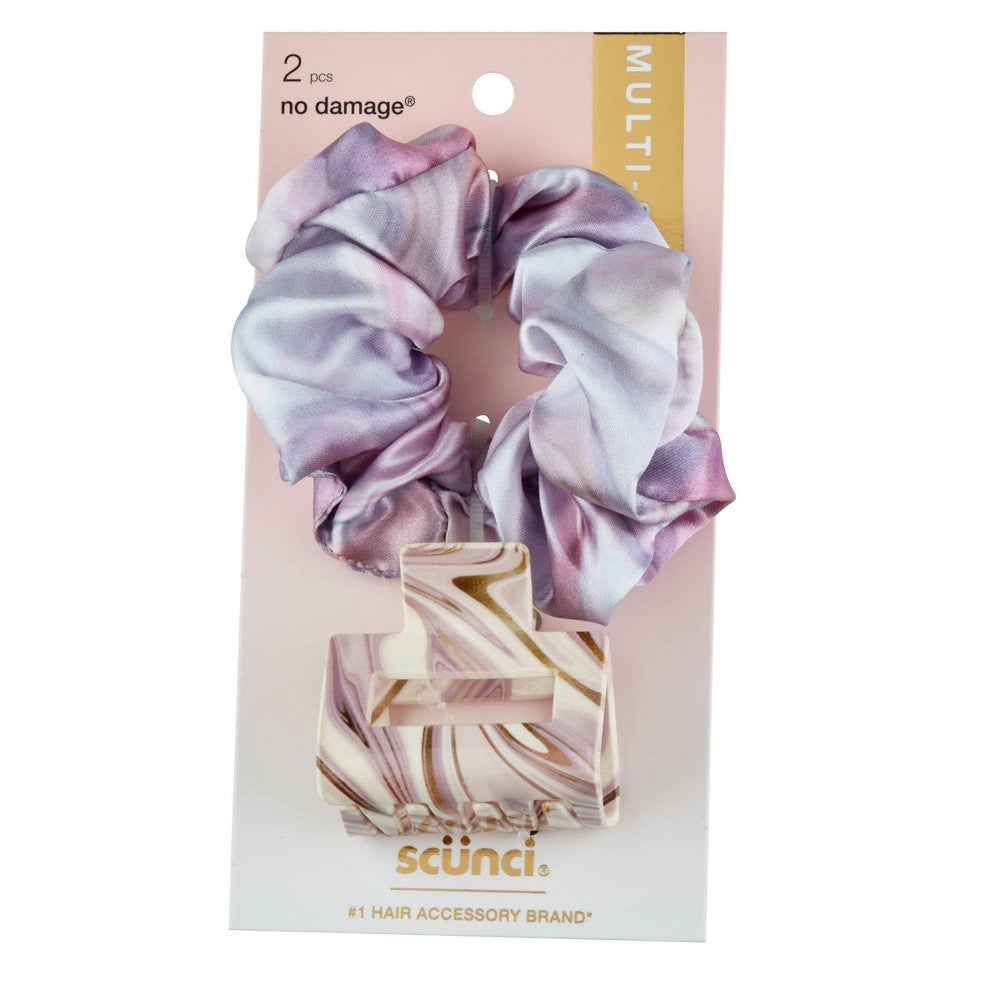 scunci Jumbo Scrunchie and Acrylic Claw Hair Styling Set - 2ct