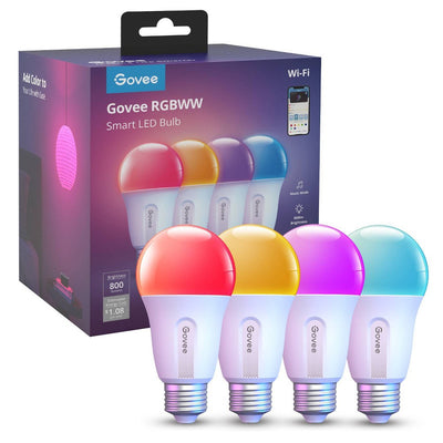 Govee - 800LM RGBWW Smart LED Bulb 3pk - Multi