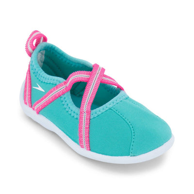 Speedo Toddler Girls  Mary Jane -Water Shoes- Turquoise/Pink Size LARGE 9-10