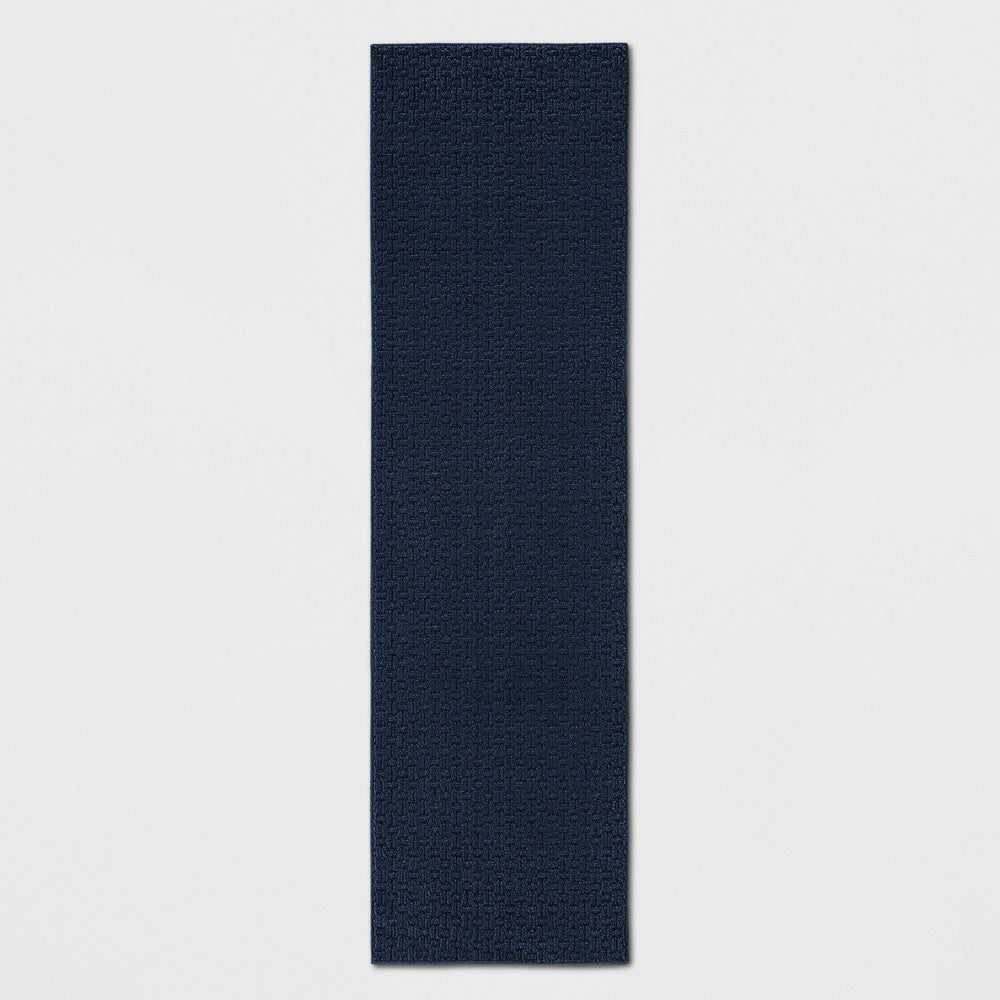 2\'x7\' Washable Solid Runner Rug Blue - Made By Design™