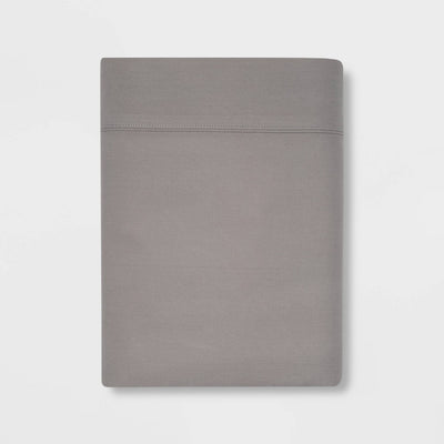 Twin 300 Thread Count Ultra Soft Flat Sheet Gray - Threshold™