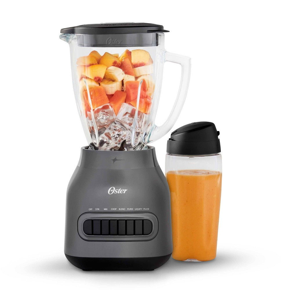 Oster Easy to Clean 700 Watt Blender with 20 Ounce Blend-N-Go Cup in Grey
