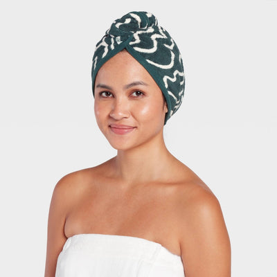 2pk Bath Hair Wrap Set Green - Room Essentials™
