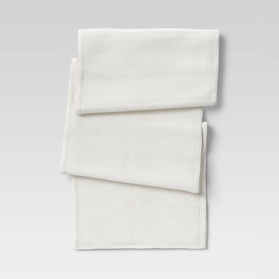 72" x 14" Cotton Solid Table Runner White - Threshold™