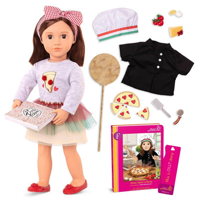 Our Generation Posable 18\" Pizza Chef Doll with Storybook - Francesca