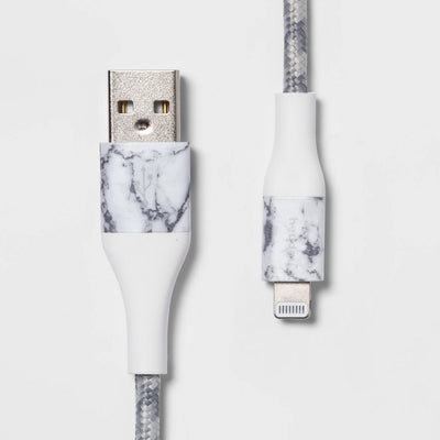 6\' Lightning to USB-A Braided Cable - heyday™ Marble/White