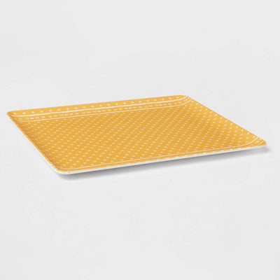 14" x 10" Bamboo and Melamine Serving Platter Yellow - Threshold™