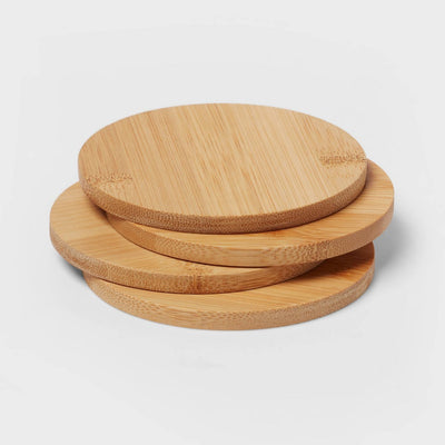 4pk Bamboo Coasters Natural - Room Essentials™