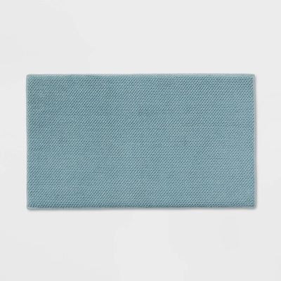 20\"x34\" Performance Plus Cotton Memory Foam Bath Rug Aqua - Threshold™