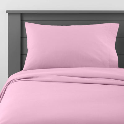Twin Solid Cotton Kids\' Sheet Set Purple - Pillowfort™