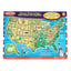 Melissa &amp; Doug USA Map Sound Puzzle - Wooden Puzzle With Sound Effects (40 pcs), Multicolor - States And Capitals Map Puzzle, Educational Toy, Geography For Kids Ages 5+