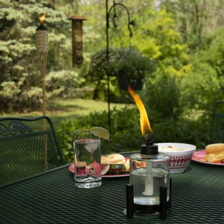 TIKI Elevated Tall Glass Tabletop Outdoor Torch