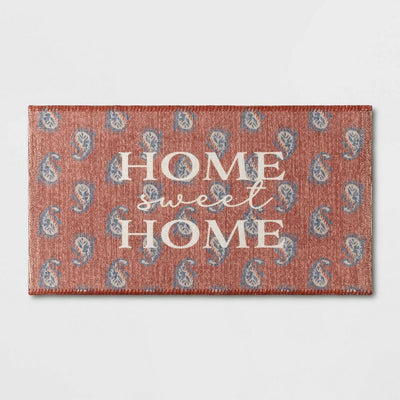 1\'8\"x2\'10\" Washable \'Home Sweet Home\' Paisley Accent Rug Red - Threshold™
