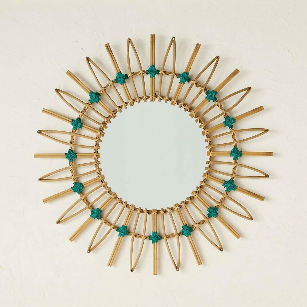 30\" Dia Rattan Mirror with Cotton Cord - Opalhouse™ designed with Jungalow™