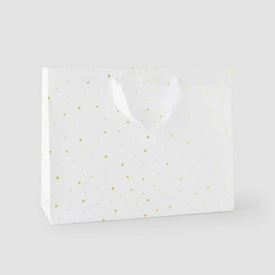 Foil Heart Pattern Medium Gift Bag White/Gold - Sugar Paper™ + Target