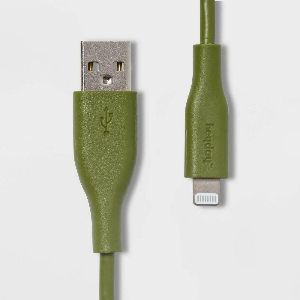 heyday 4\' Lightning to USB-A Cable - Olive Green