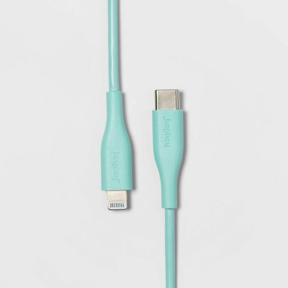 3\' Lightning to USB-C Round Cable - heyday Spring Teal